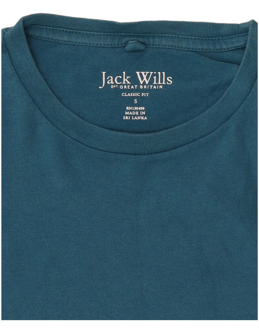 JACK WILLS Mens Classic Fit T-Shirt Top Small Blue Cotton