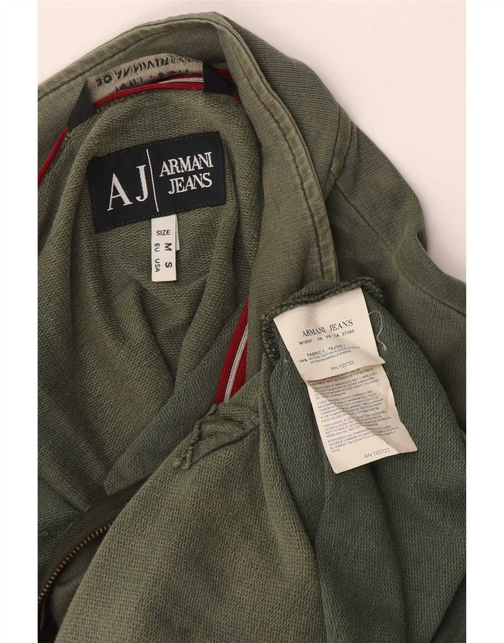 Armani Jeans Mens Tracksuit Top Jacket Medium Green Cotton