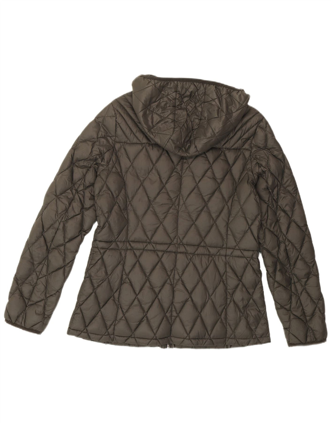 MICHAEL KORS Womens Hooded Padded Jacket UK 14 Medium Grey Nylon