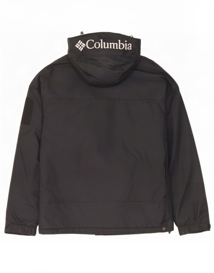 Columbia Mens Graphic Hooded Anorak Jacket UK 38 Medium Black Nylon