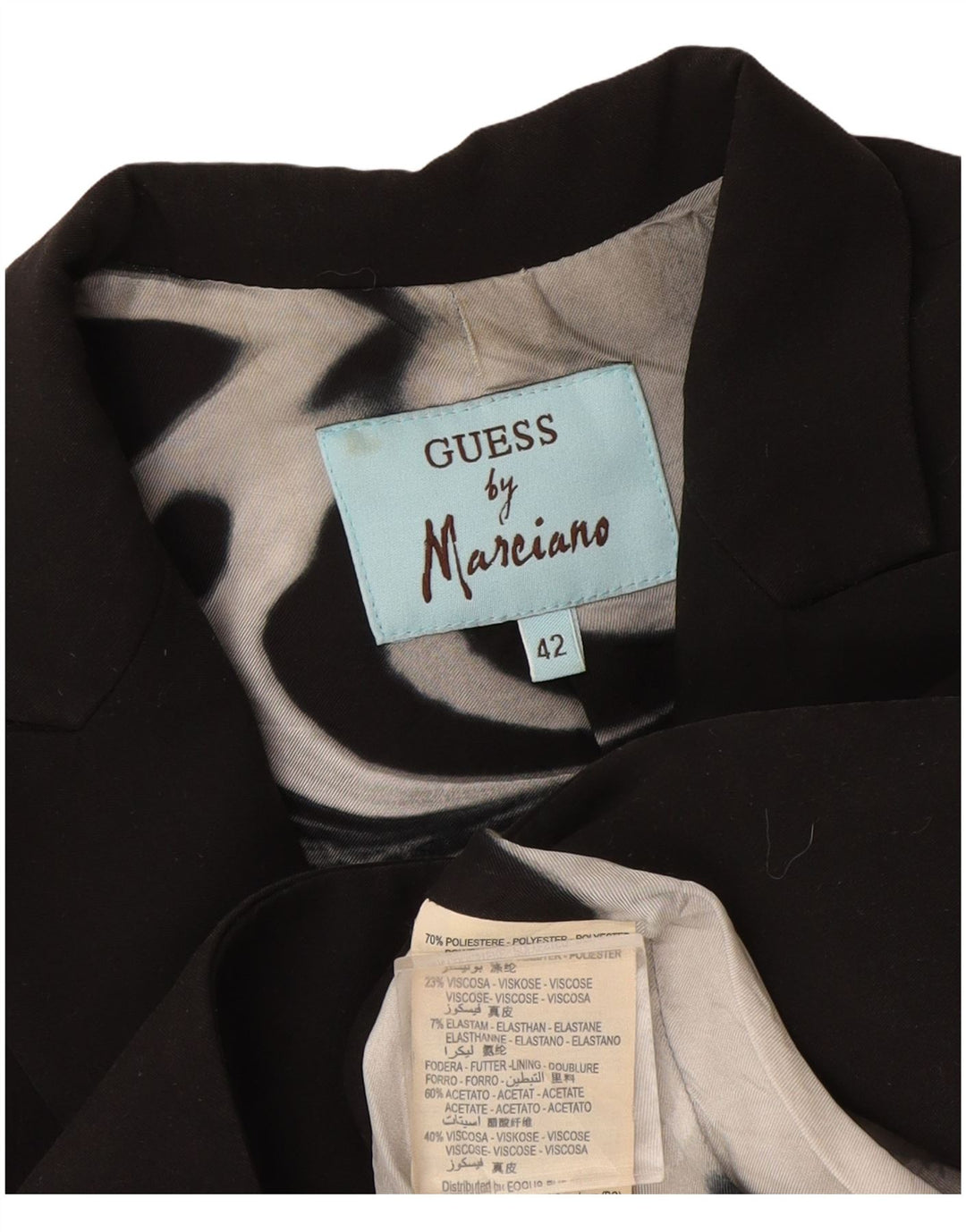 Guess By Marciano Womens 1 Button Blazer Jacket IT 42 Medium Black