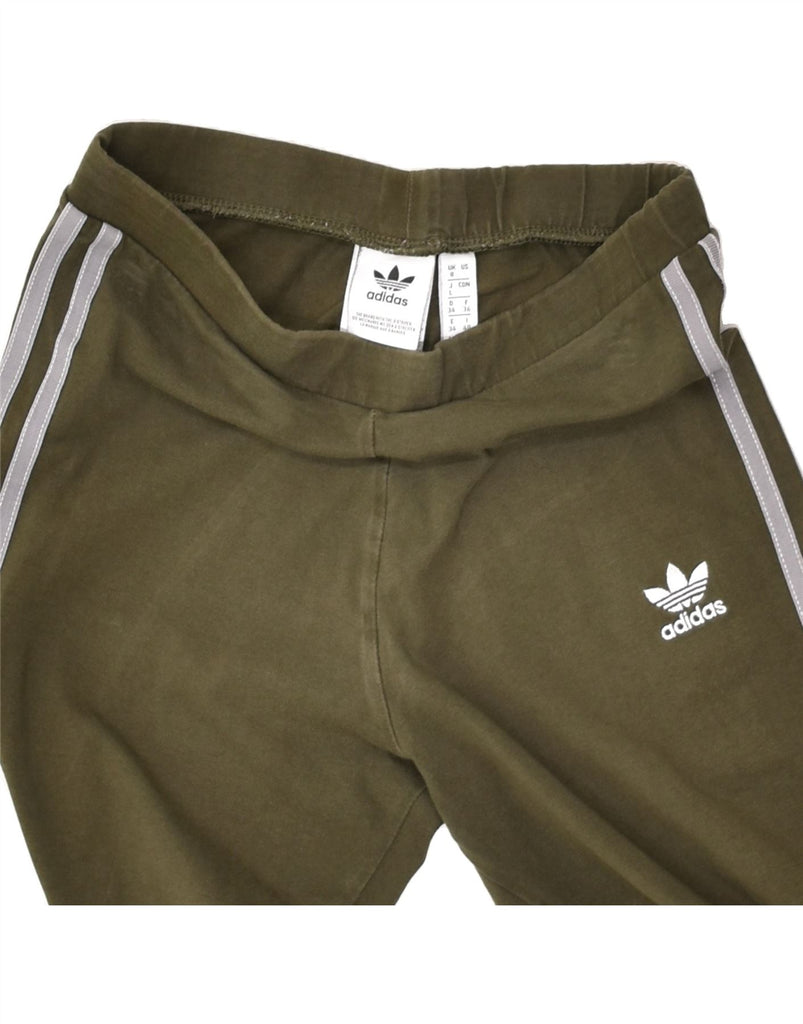 ADIDAS Womens Tracksuit Trousers UK 8 Small  Khaki Cotton | Vintage Adidas | Thrift | Second-Hand Adidas | Used Clothing | Messina Hembry 