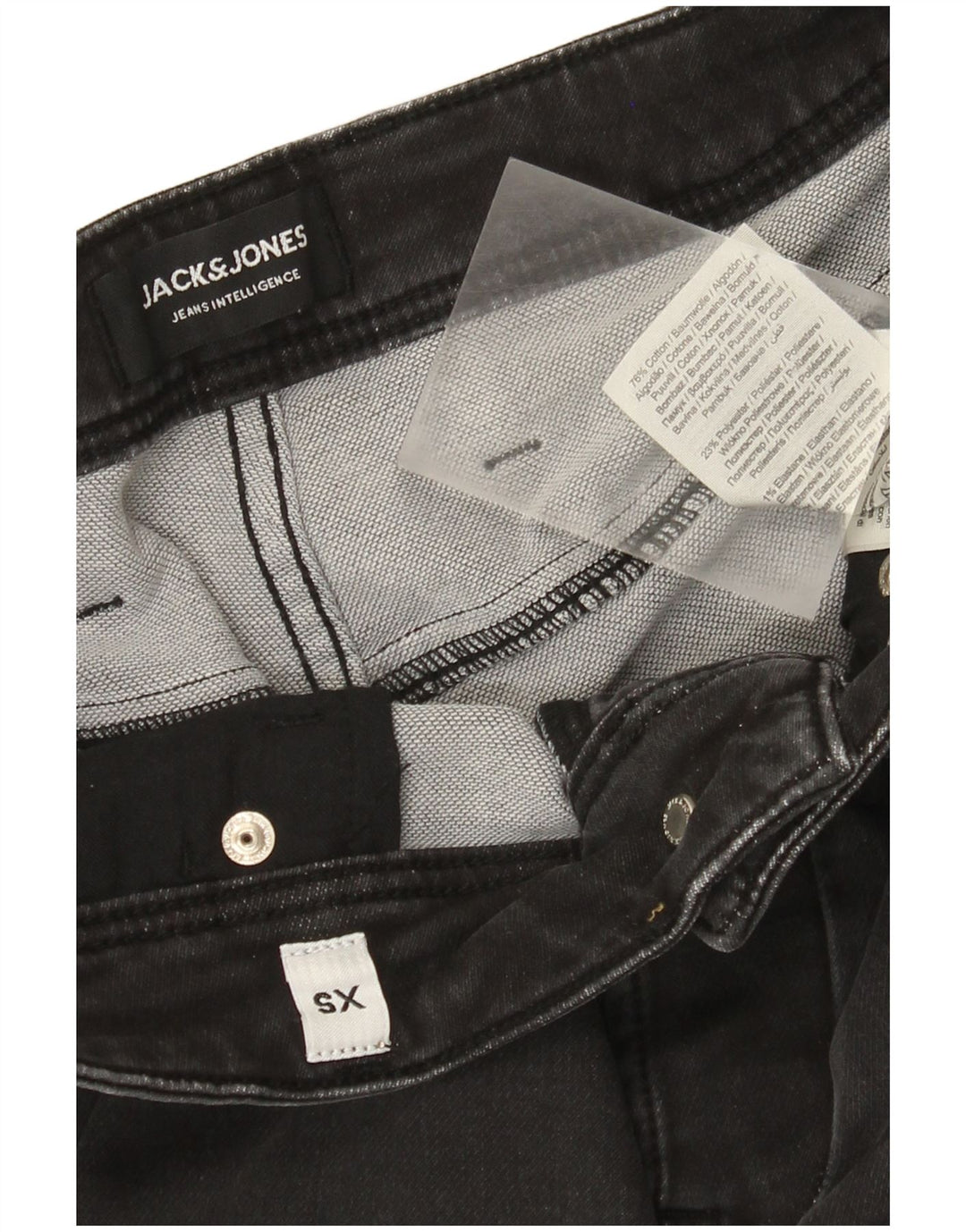 Jack & Jones Mens Regular Denim Shorts XS W28 Grey Cotton