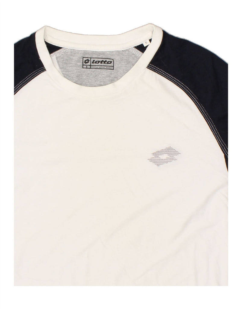 LOTTO Mens T-Shirt Top Small White Colourblock | Vintage Lotto | Thrift | Second-Hand Lotto | Used Clothing | Messina Hembry 