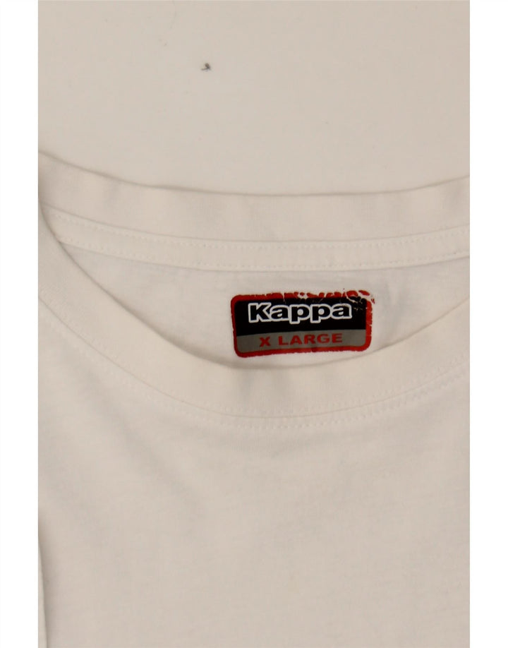 KAPPA Mens T-Shirt Top XL White Cotton Vintage Kappa and Second-Hand Kappa from Messina Hembry 