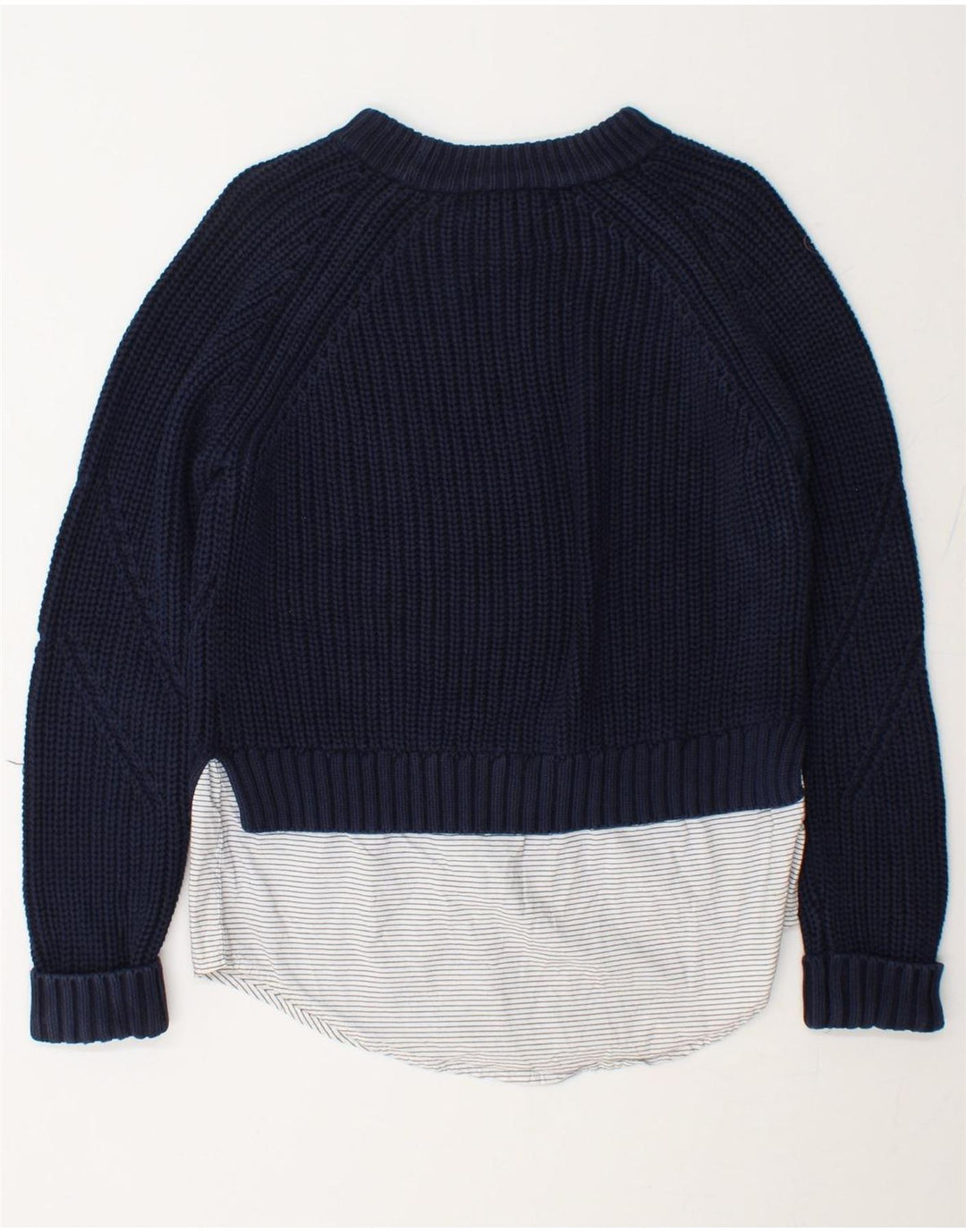 MARKS & SPENCER Womens Crew Neck Jumper Sweater UK 10 Small Navy Blue Vintage Marks & Spencer and Second-Hand Marks & Spencer from Messina Hembry 