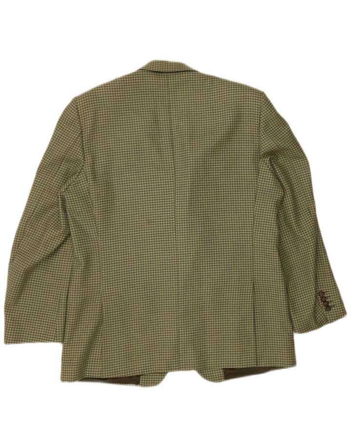 Carieri&Carieri Mens 2 Button Blazer Jacket IT 56 3XL Green Houndstooth
