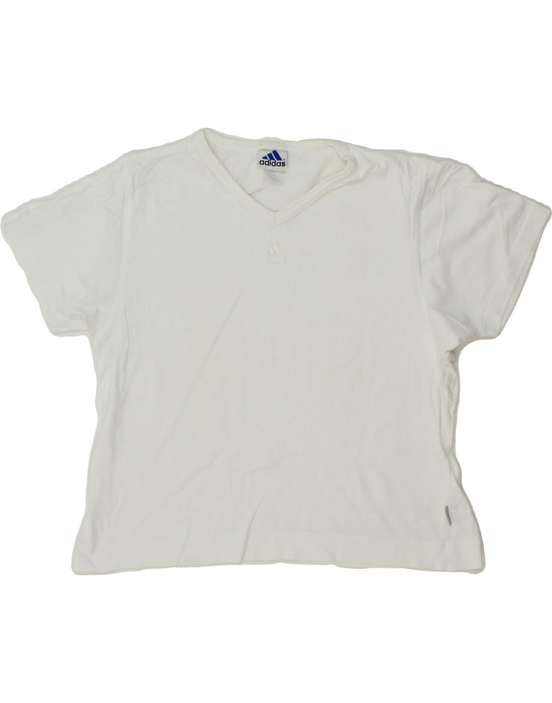 ADIDAS Womens T-Shirt Top UK 14 Medium White Vintage Adidas and Second-Hand Adidas from Messina Hembry 