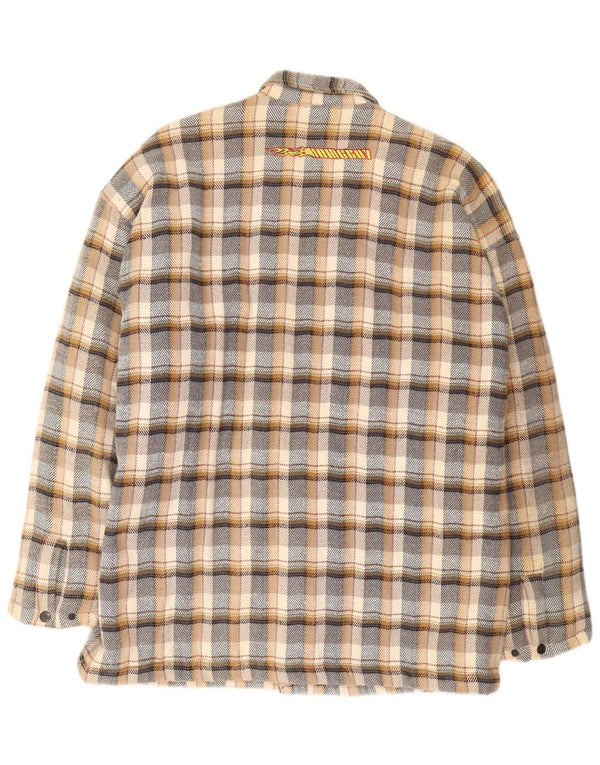 Home Boy Mens Graphic Bomber Jacket UK 42 XL Multicoloured Check Cotton