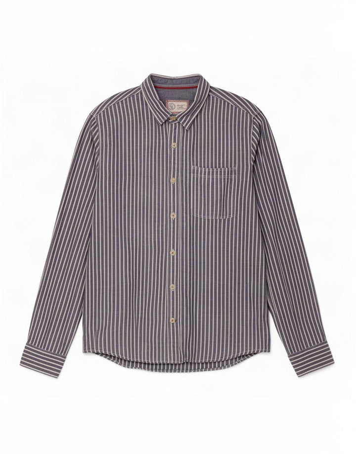 Fat Face Mens Shirt XL Blue Striped Cotton
