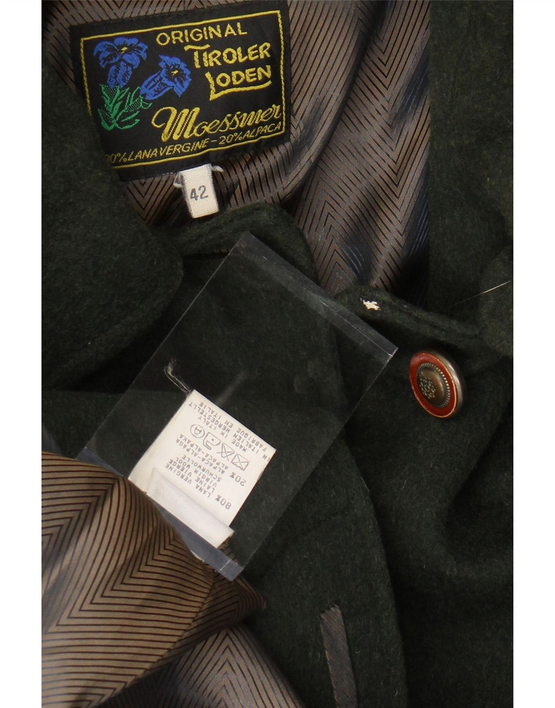 MOESSMER Womens Oversized Hooded Capelet Overcoat IT 42 Medium Green Wool