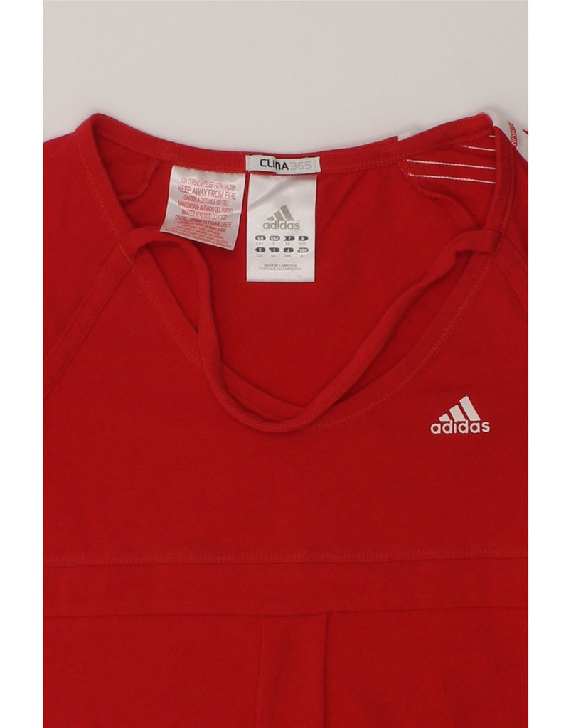 ADIDAS Girls Clima 365 T-Shirt Top 7-8 Years Red Cotton | Vintage Adidas | Thrift | Second-Hand Adidas | Used Clothing | Messina Hembry 