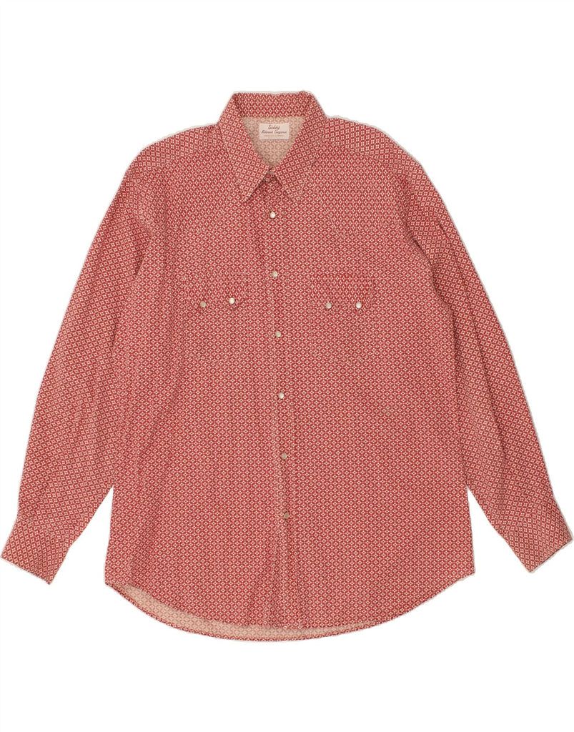 SISLEY Mens Elegance Relaxed Fit Shirt Medium Red Floral Cotton | Vintage Sisley | Thrift | Second-Hand Sisley | Used Clothing | Messina Hembry 