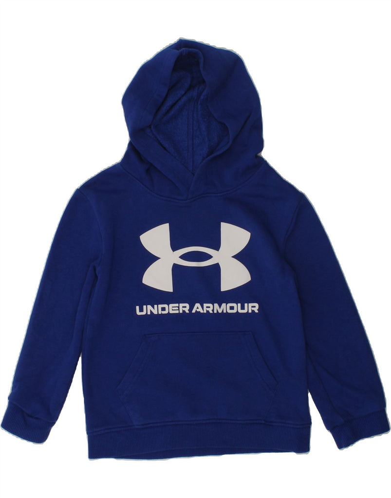 UNDER ARMOUR Boys Graphic Hoodie Jumper 3-4 Years Blue Cotton | Vintage Under Armour | Thrift | Second-Hand Under Armour | Used Clothing | Messina Hembry 