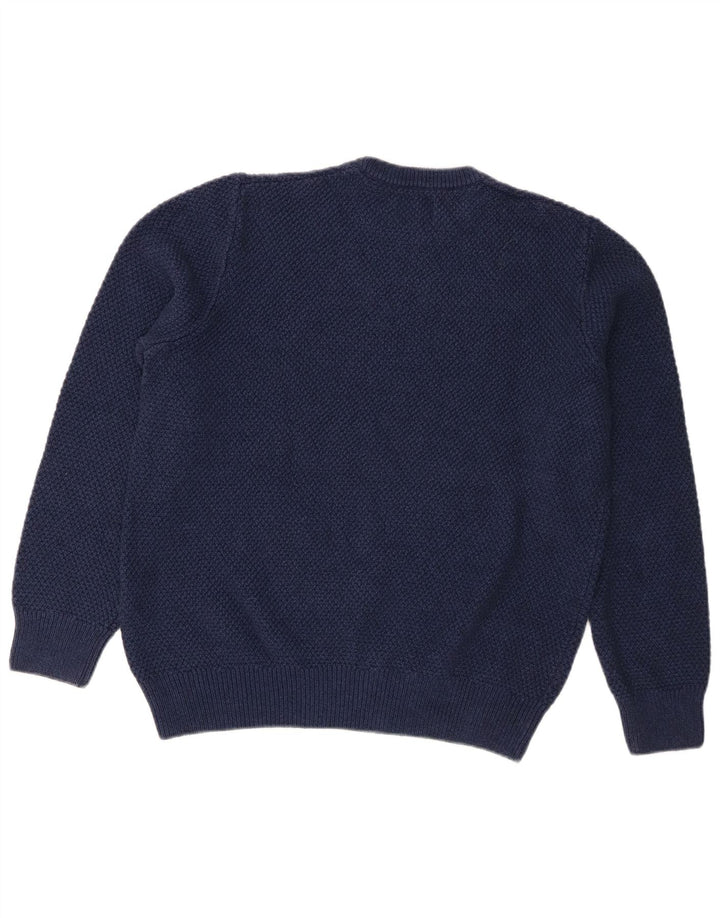 Superdry Mens Crew Neck Jumper Sweater Large Navy Blue Cotton
