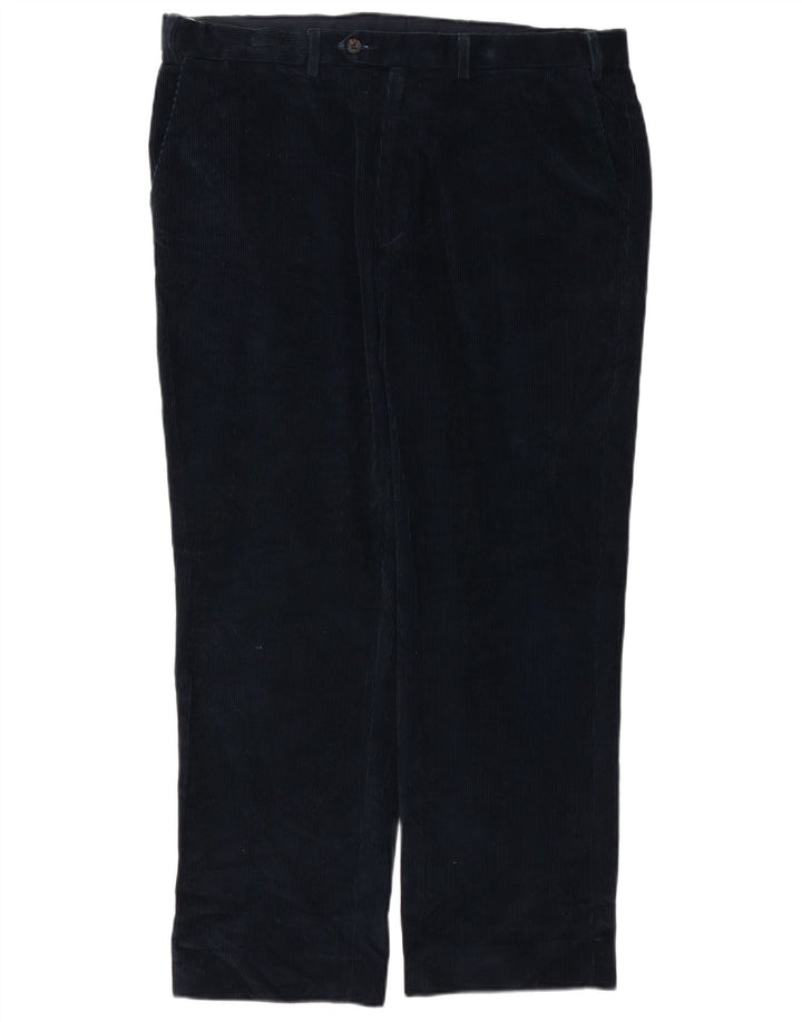 MARKS & SPENCER Mens Straight Corduroy Trousers W38 L29 Navy Blue Cotton