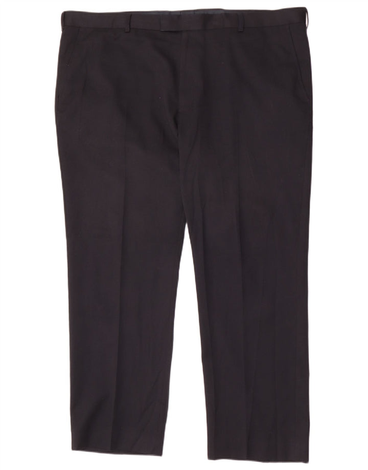 Marks & Spencer Mens Regular Straight Suit Trousers W42 L29 Navy Blue