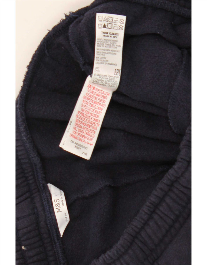 Marks & Spencer Boys Tracksuit Trousers Joggers 13-14 Years Navy Blue