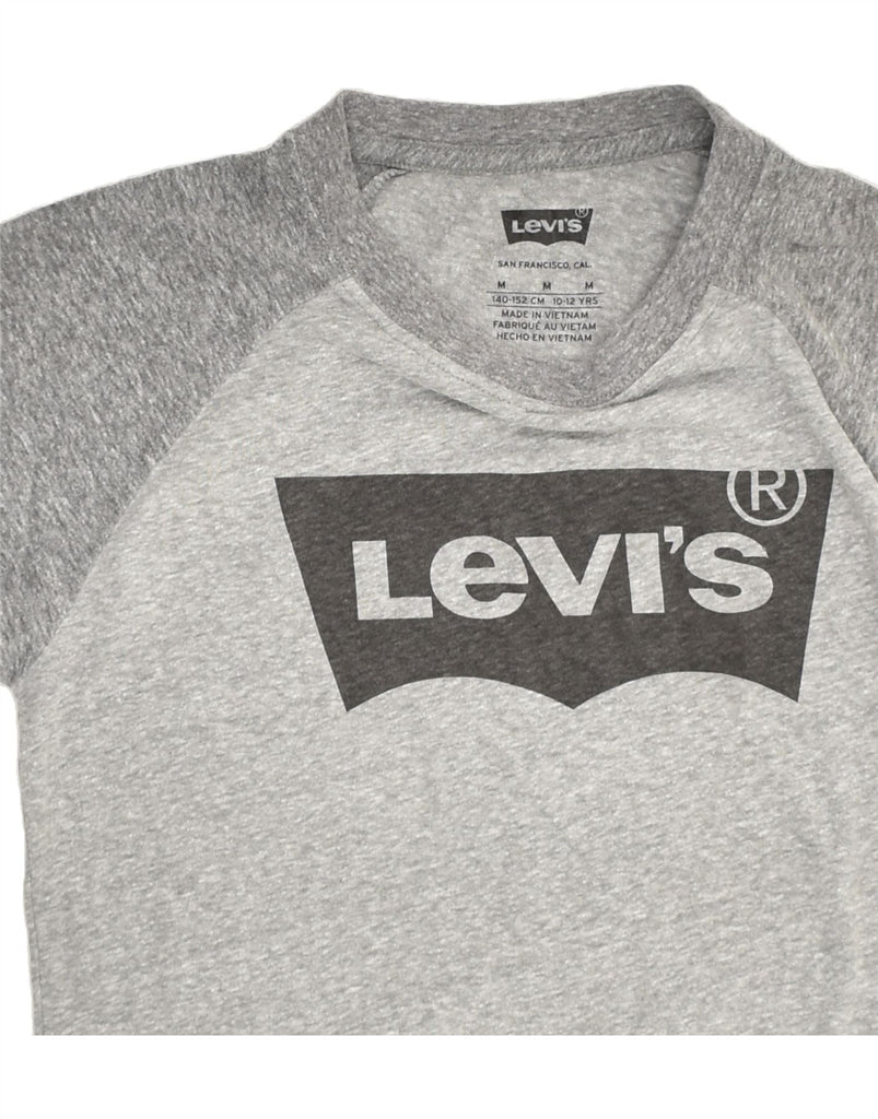 LEVI'S Boys Graphic T-Shirt Top 10-11 Years Large  Grey Cotton | Vintage Levi's | Thrift | Second-Hand Levi's | Used Clothing | Messina Hembry 