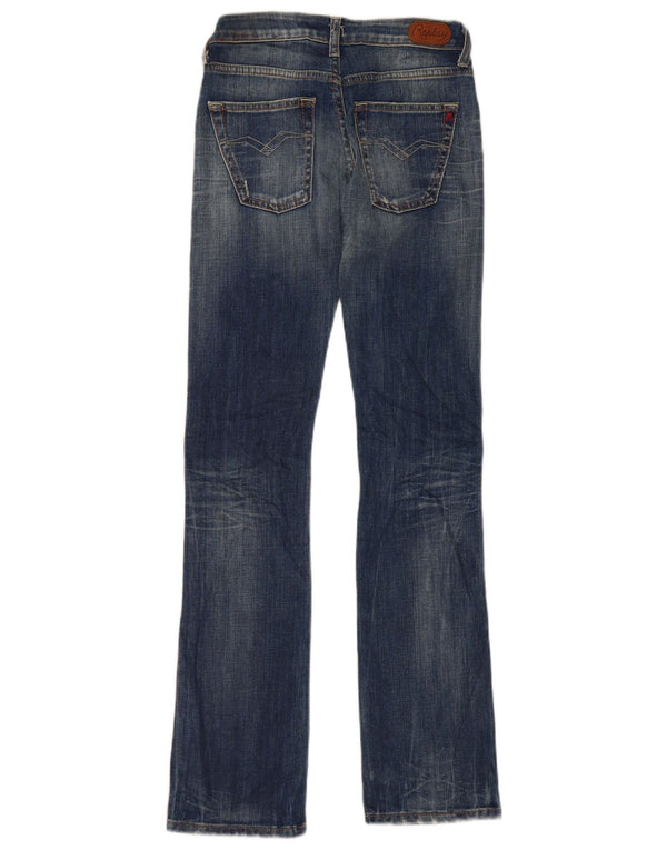 Replay Womens Slim Bootcut Jeans W25 L32 Blue Cotton