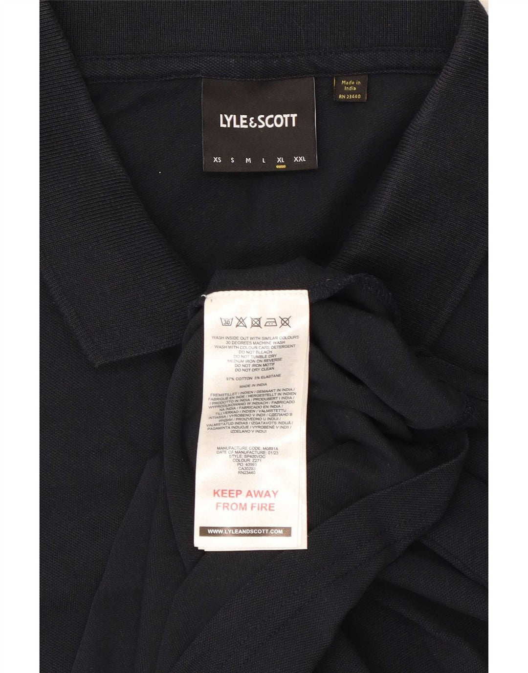 Lyle & Scott Mens Polo Shirt XL Navy Blue Cotton