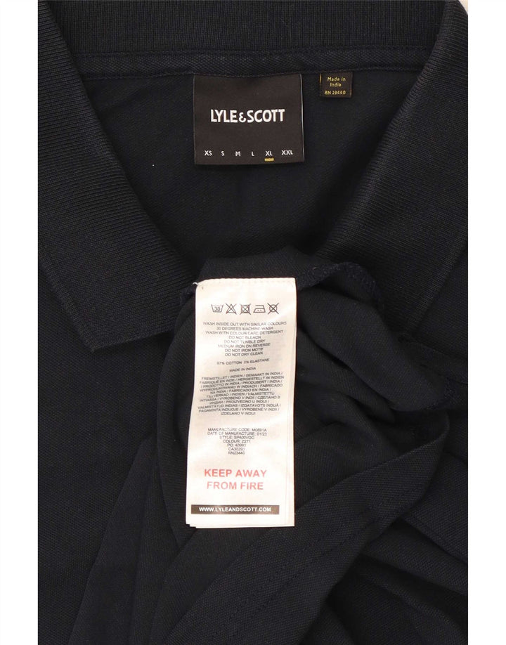 Lyle & Scott Mens Polo Shirt XL Navy Blue Cotton