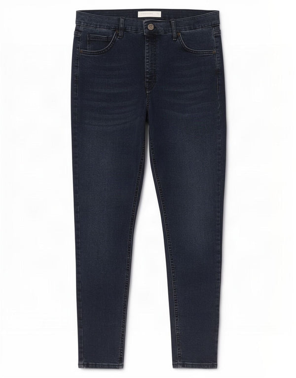 Topshop Womens Skinny Jeans W34 L32 Navy Blue Polyester