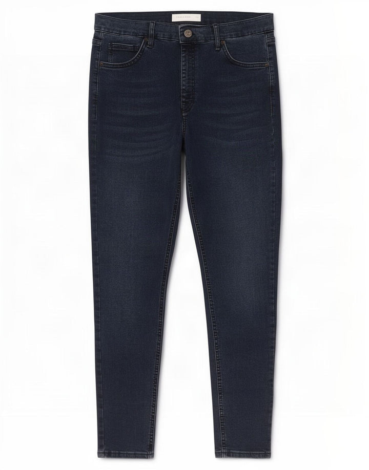 Topshop Womens Skinny Jeans W34 L32 Navy Blue Polyester