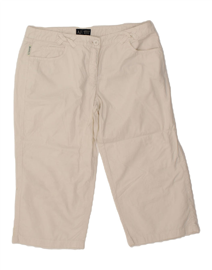 ARMANI Womens Straight Capri Trousers W30 L20 Beige Cotton Vintage Armani and Second-Hand Armani from Messina Hembry 