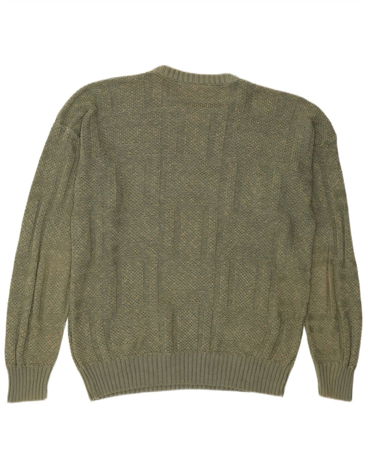 Lacoste Mens Crew Neck Jumper Sweater Size 6 XL Khaki Cotton