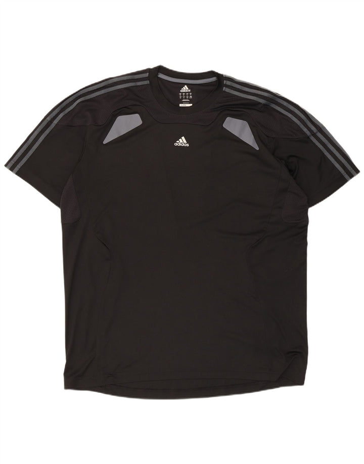Adidas Mens Climacool T-Shirt Top XL Black Colourblock Polyester