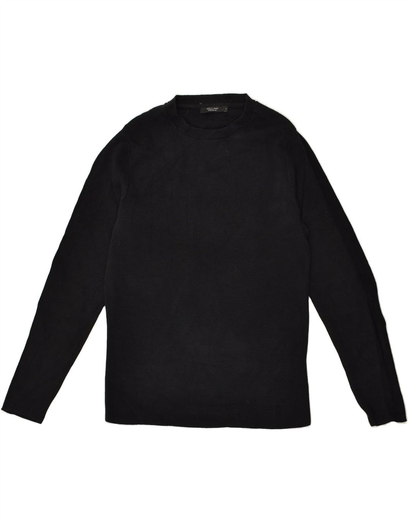 JACK & JONES Mens Premium Crew Neck Jumper Sweater Large Black Cotton | Vintage Jack & Jones | Thrift | Second-Hand Jack & Jones | Used Clothing | Messina Hembry 