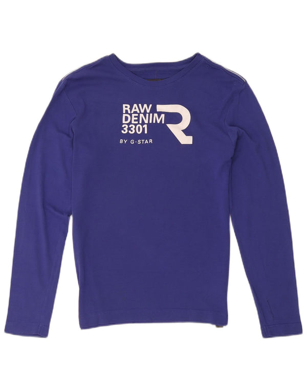 G-Star Boys 3301 Graphic Top Long Sleeve 13-14 Years Medium Navy Blue