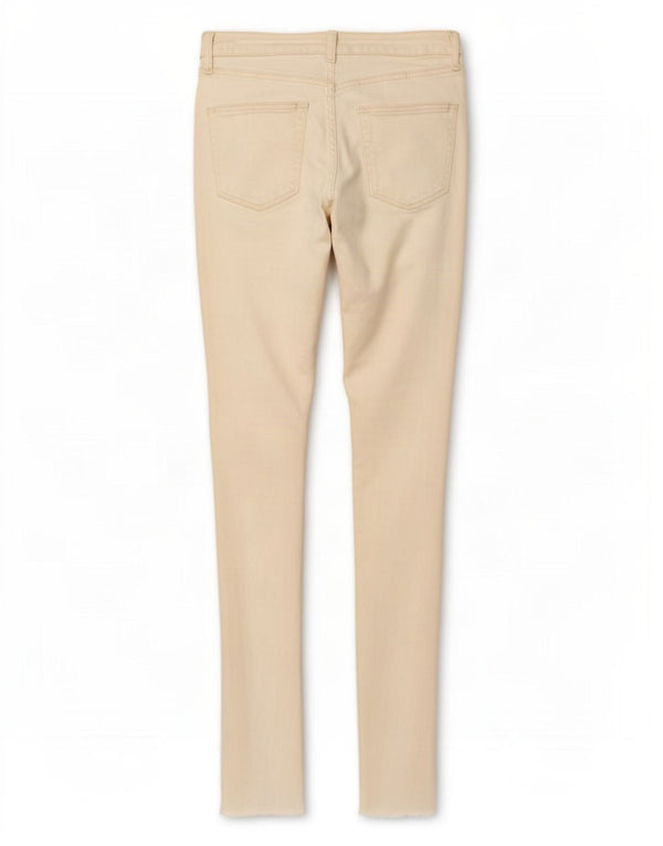 Topshop Womens Jamie Distressed Skinny Jeans W30 L29 Off White Cotton