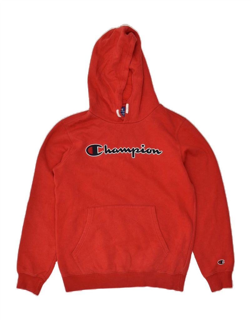 CHAMPION Boys Graphic Hoodie Jumper 13-14 Years XL  Red Cotton | Vintage Champion | Thrift | Second-Hand Champion | Used Clothing | Messina Hembry 