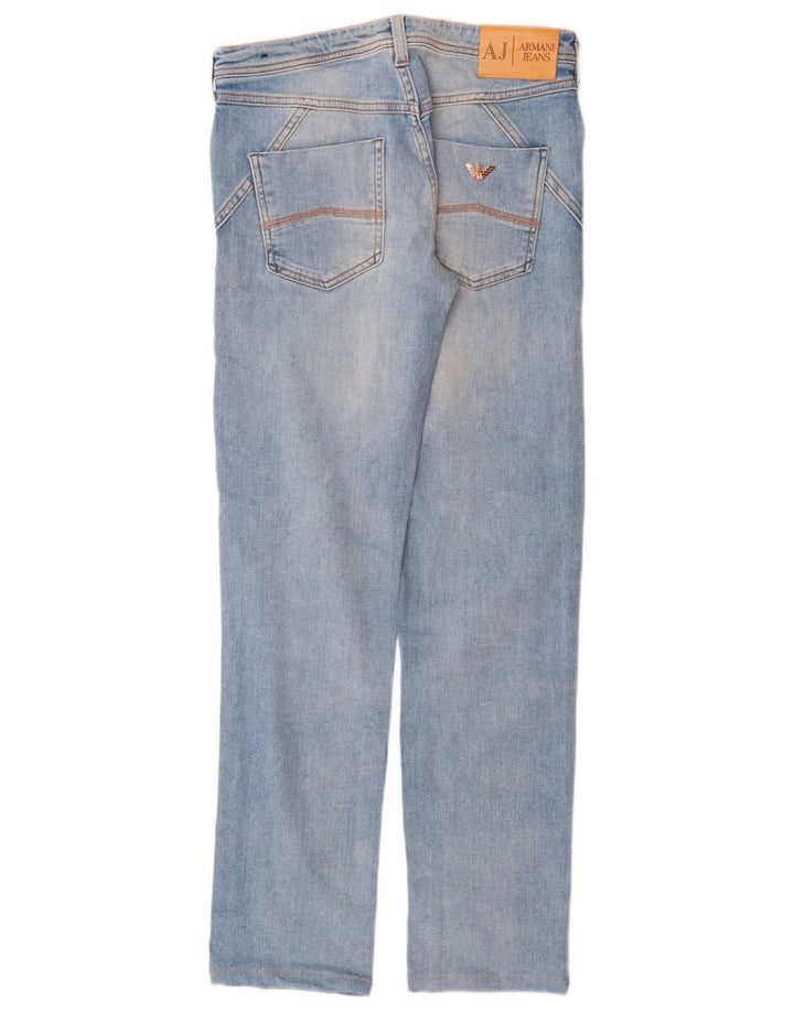 ARMANI Womens Straight Jeans W24 L29 Blue