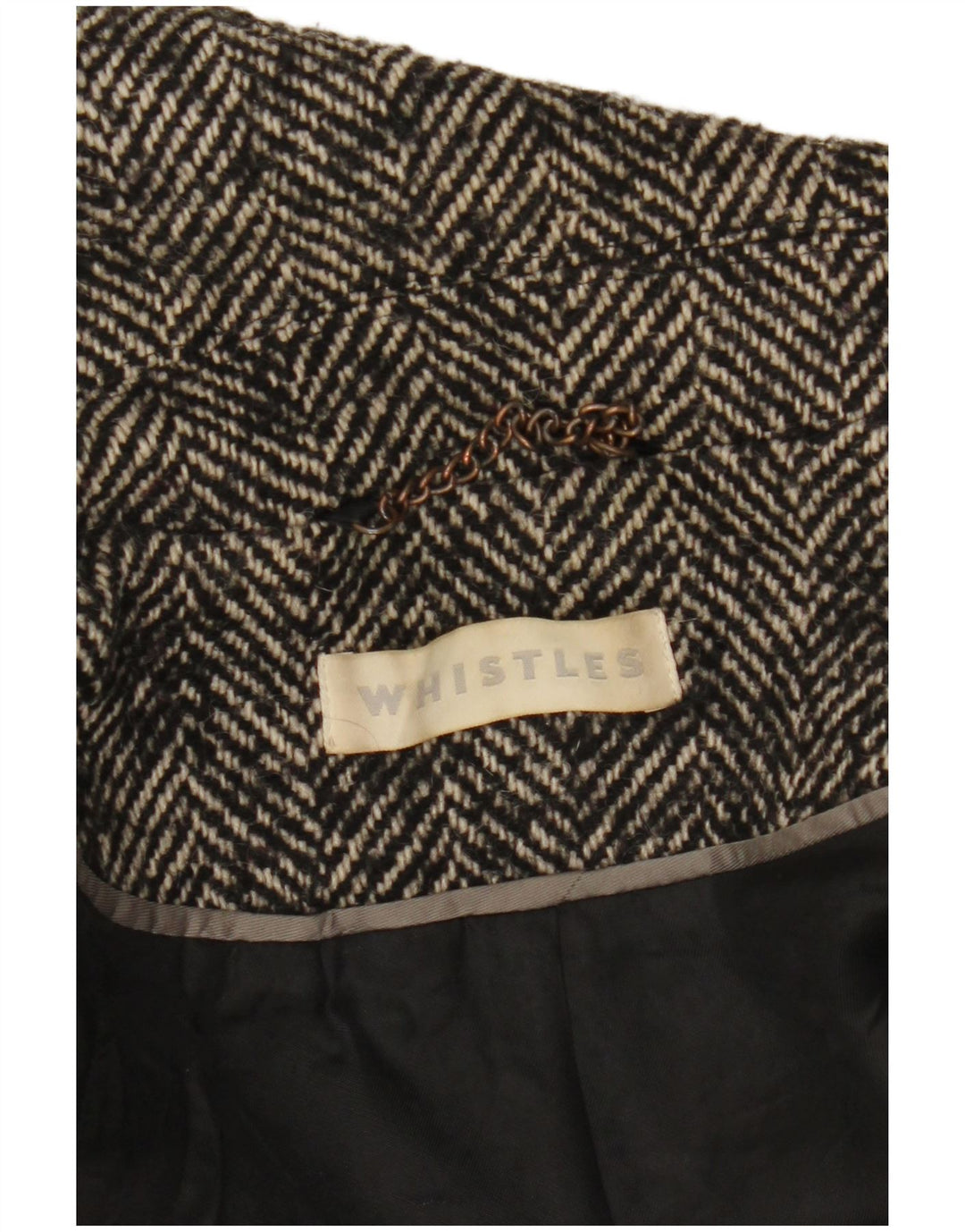 Whistles Womens Oversized Overcoat UK 8 Small Grey Herringbone Wool