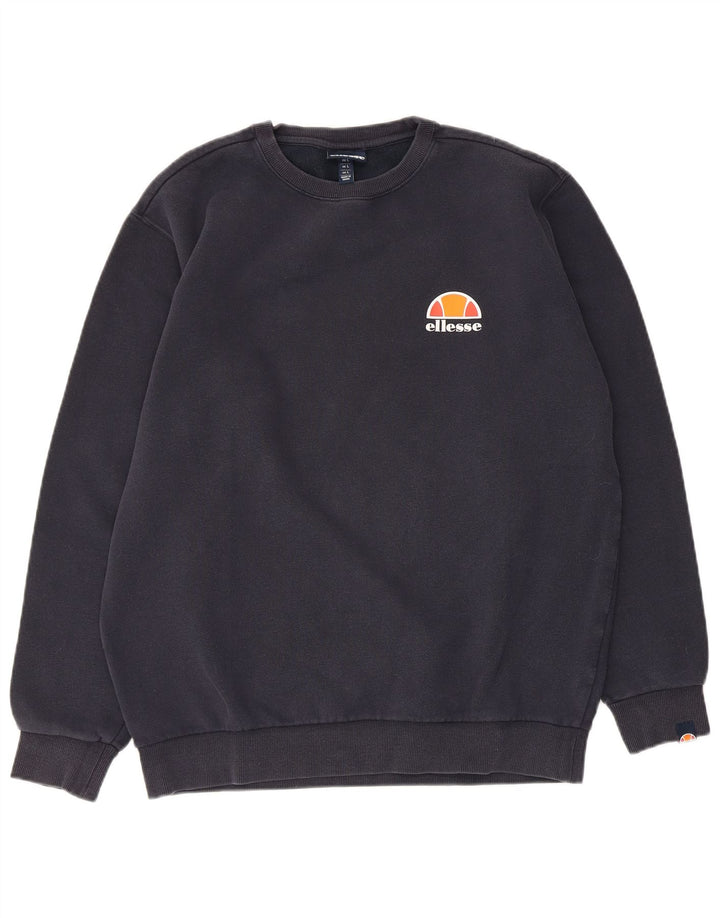 Ellesse Mens Sweatshirt Jumper Large Navy Blue Cotton