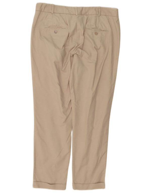 Zara Womens Slim Chino Trousers EU 42 Large W32 L27 Beige Cotton