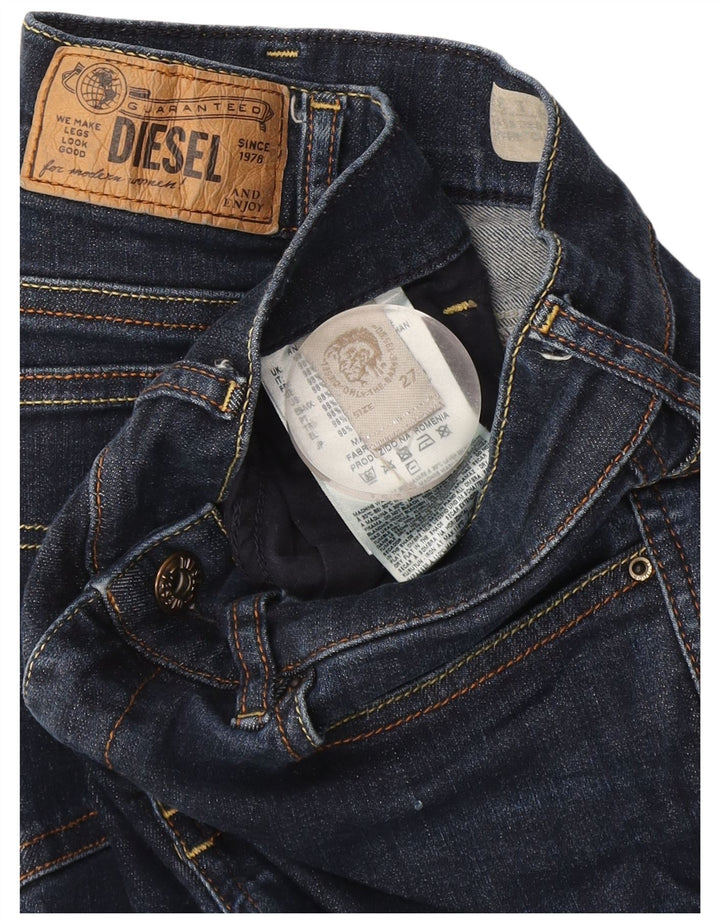 Diesel Womens Straight Jeans W27 L32 Navy Blue Cotton