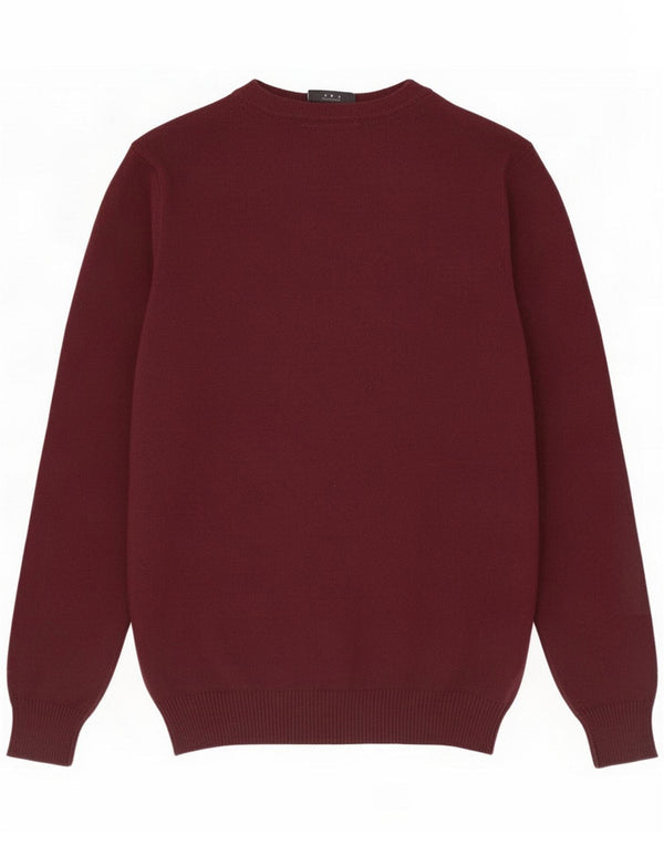 Lyle & Scott Mens Crew Neck Jumper Sweater Medium Burgundy Cotton