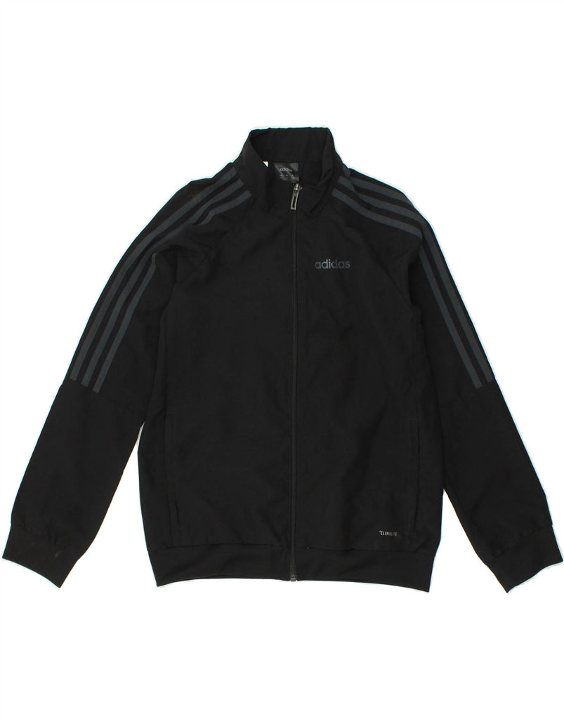 ADIDAS Boys Climalite Tracksuit Top Jacket 9-10 Years Black Polyester | Vintage Adidas | Thrift | Second-Hand Adidas | Used Clothing | Messina Hembry 