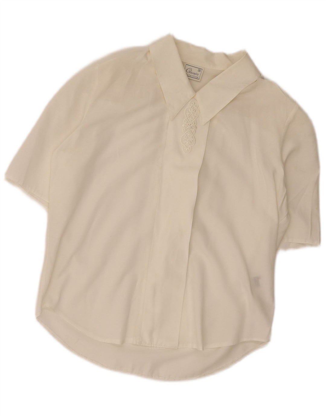 Classics Womens Short Sleeve Regular Shirt Blouse UK 12 Medium White