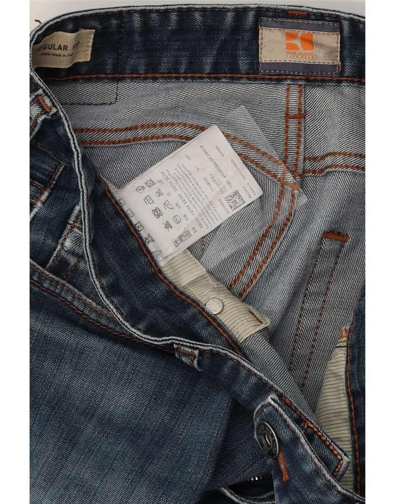 HUGO BOSS Mens Regular Fit Straight Jeans W32 L34 Blue Cotton Vintage Hugo Boss and Second-Hand Hugo Boss from Messina Hembry 