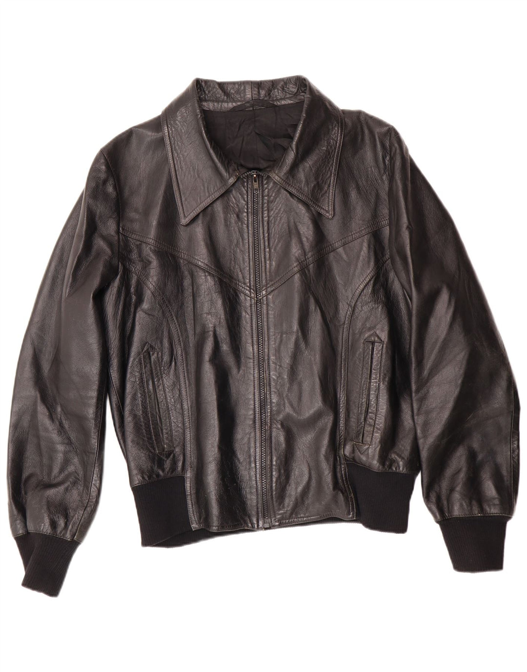 Vintage Mens Leather Jacket UK 38 Medium Black Classic