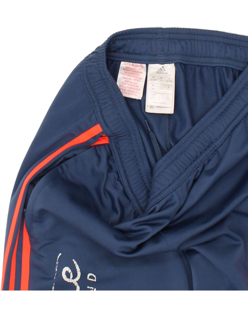 ADIDAS Boys Graphic Tracksuit Trousers Joggers 13-14 Years Blue Polyester | Vintage Adidas | Thrift | Second-Hand Adidas | Used Clothing | Messina Hembry 