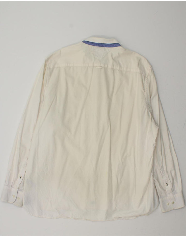 TOMMY HILFIGER Mens Custom Fit Shirt 2XL White Cotton Vintage Tommy Hilfiger and Second-Hand Tommy Hilfiger from Messina Hembry 