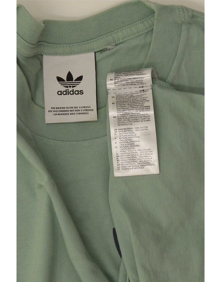 Adidas Mens Graphic T-Shirt Top Medium Green Cotton
