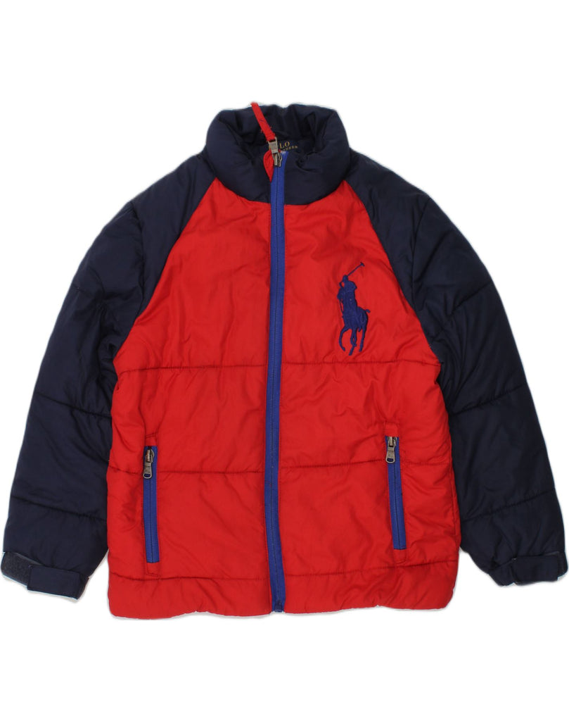 POLO RALPH LAUREN Boys Padded Jacket 4-5 Years Blue Colourblock Polyester | Vintage Polo Ralph Lauren | Thrift | Second-Hand Polo Ralph Lauren | Used Clothing | Messina Hembry 