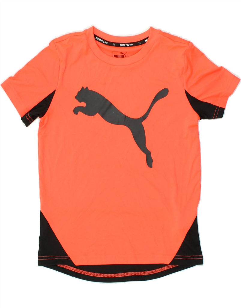 PUMA Boys Graphic T-Shirt Top 9-10 Years Orange Polyester | Vintage Puma | Thrift | Second-Hand Puma | Used Clothing | Messina Hembry 